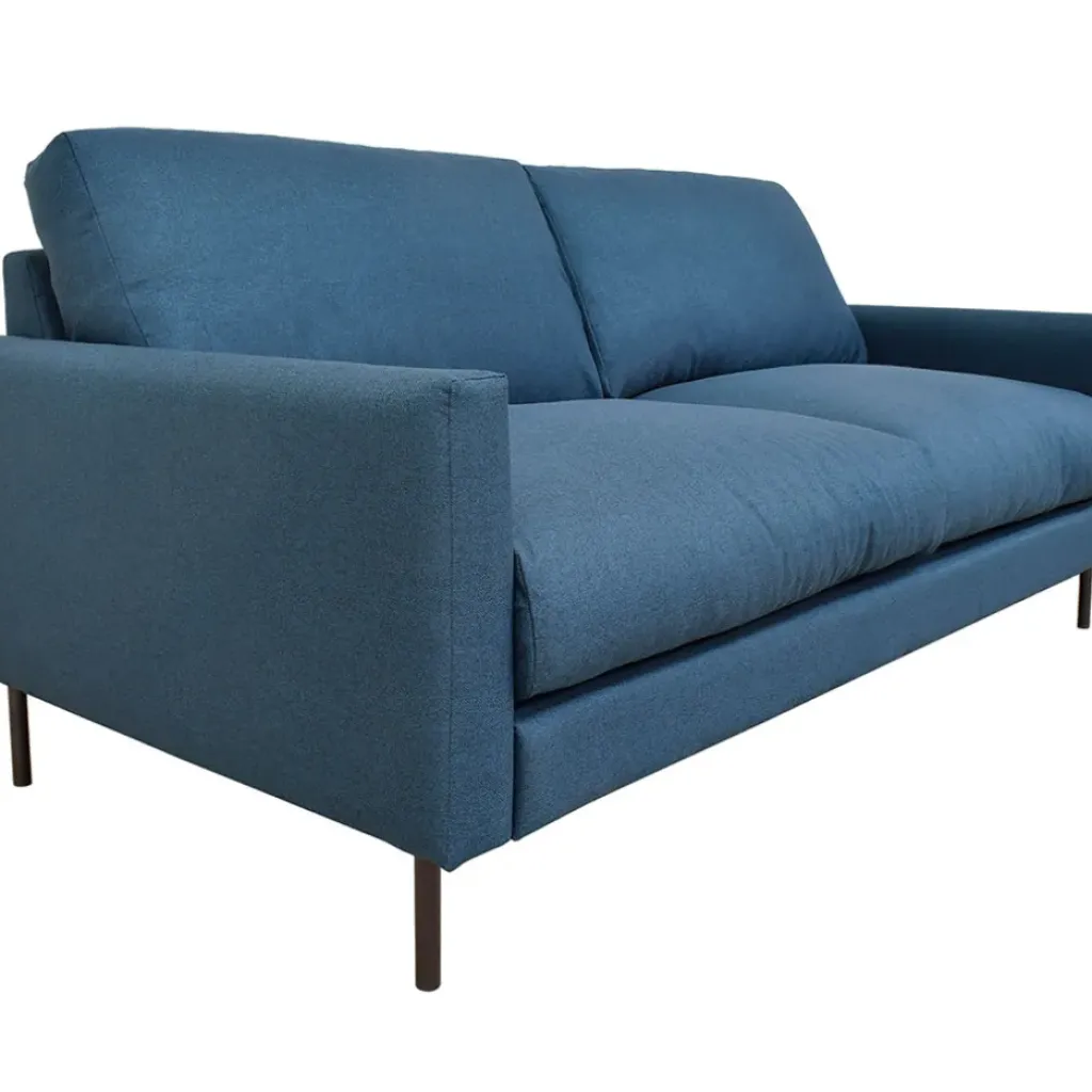 Fabrique de Styles Canapé fixe 3 places Gaspard - Velours Texturé - Dany Bleu grisé* Canapés Fixes