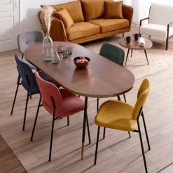 Fabrique de Styles Canapé fixe 3 places Harry en tissu velours 204cm* Canapés Fixes