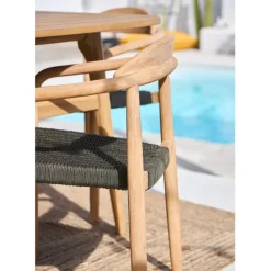 Fabrique de Styles Chaise avec accoudoirs en bois d'eucalyptus kaki - Anam* Chaises