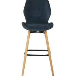 Fabrique de Styles Chaise de bar en tissu soft touch foncé h65cm - Keri* Tabourets Et Chaises De Bar