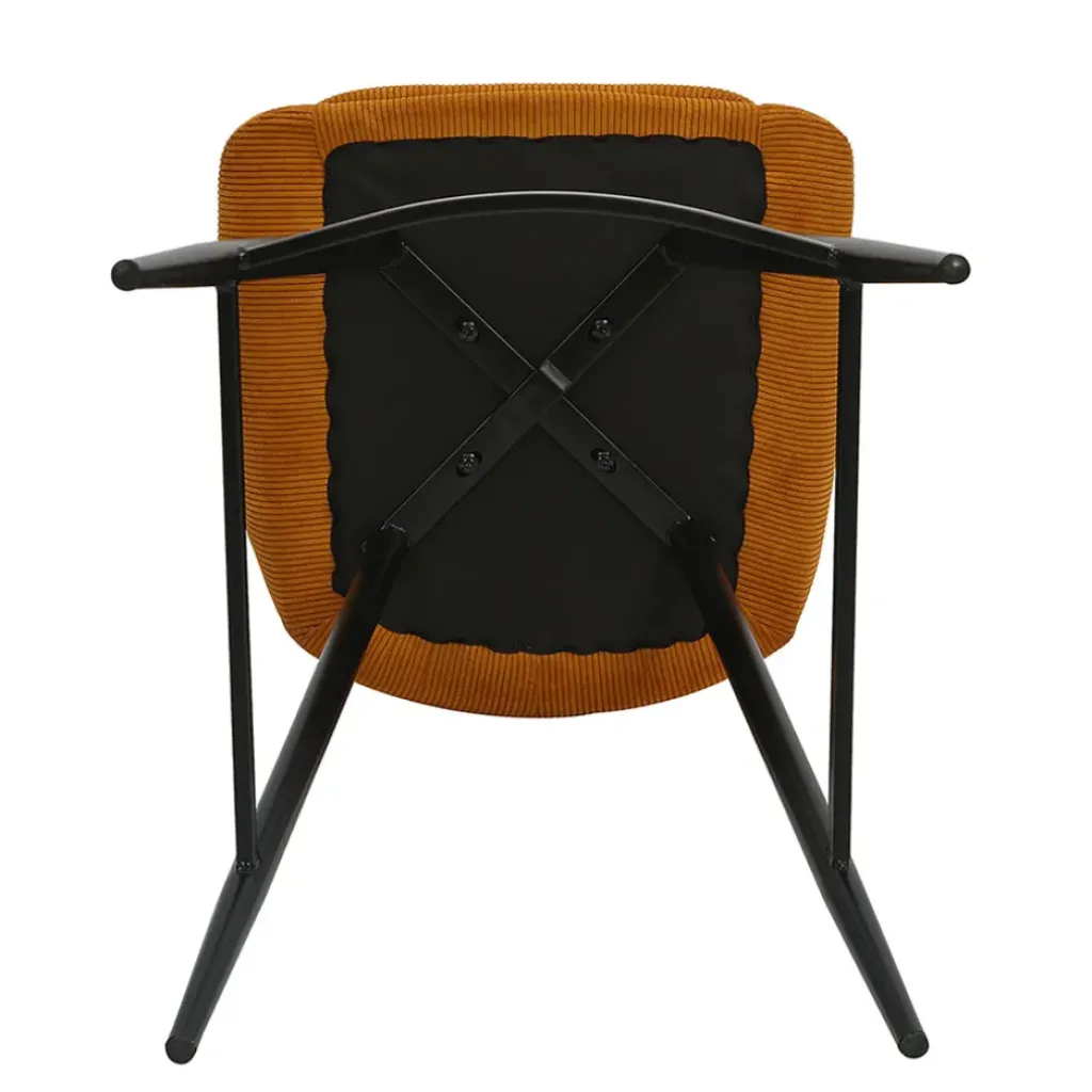 Fabrique de Styles Chaise de bar en velours côtelé jaune h67cm - Ben* Tabourets Et Chaises De Bar