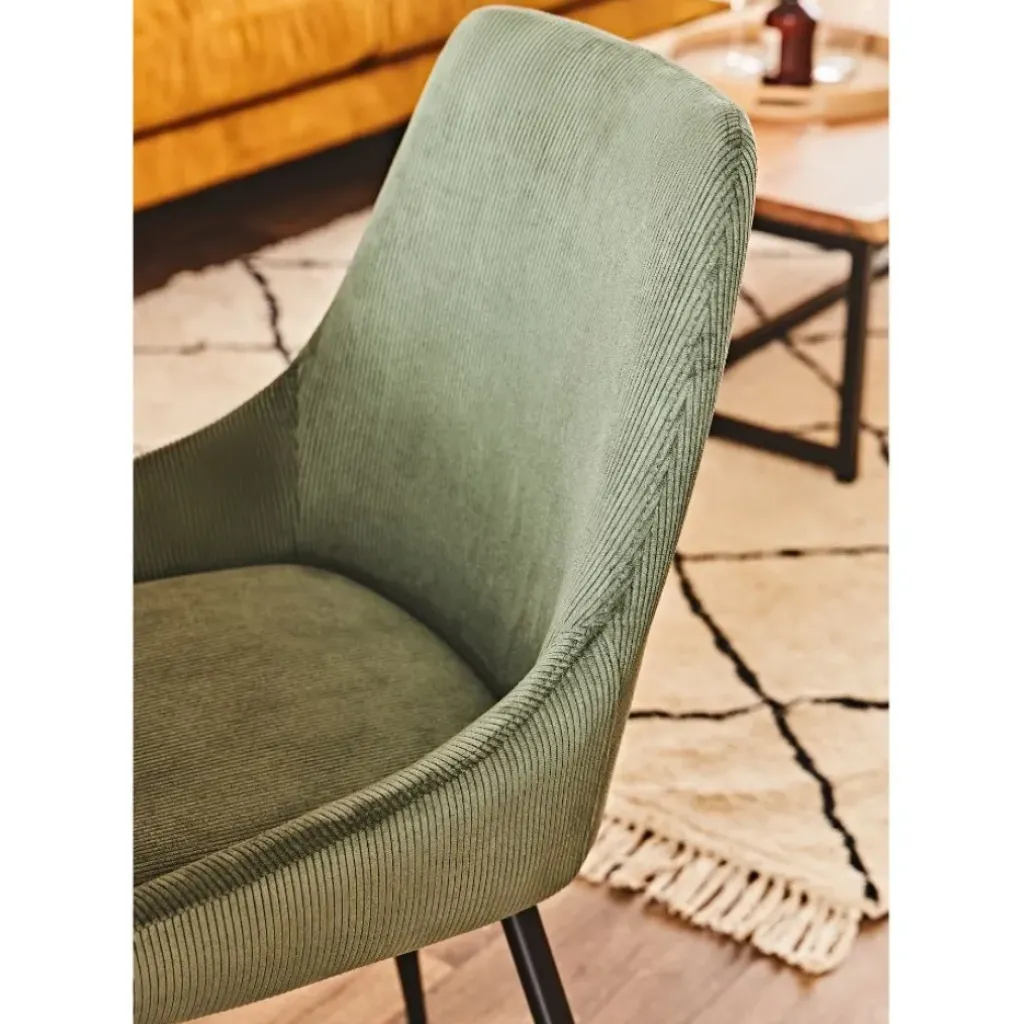 Fabrique de Styles Chaise de salle à manger en velours côtelé - Ben* Chaises