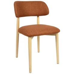 Fabrique de Styles Chaise de salle à manger en tissu et hévéa - Elsy* Chaises