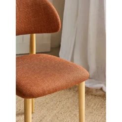 Fabrique de Styles Chaise de salle à manger en tissu et hévéa - Elsy* Chaises