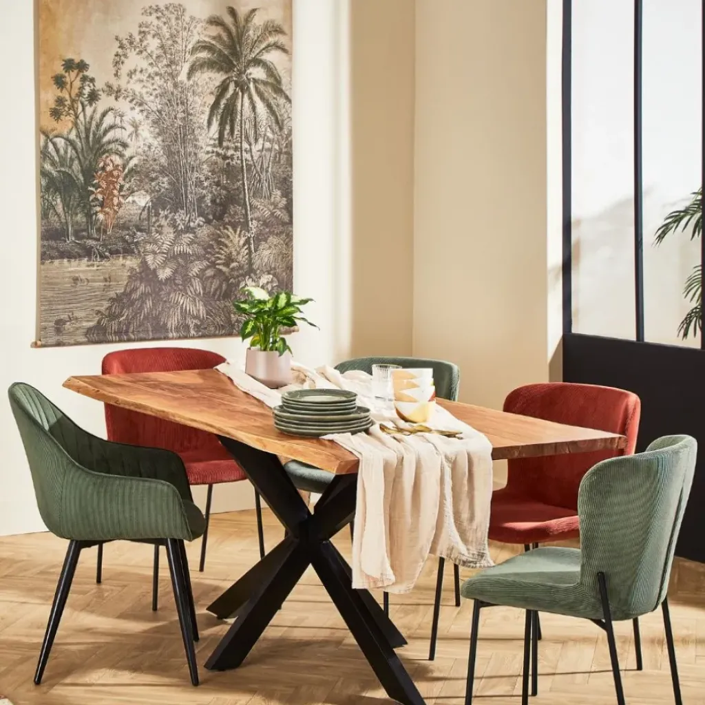 Fabrique de Styles Chaise de salle à manger en velours côtelé - Holden* Chaises