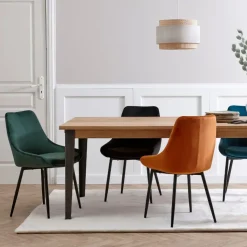 Fabrique de Styles Chaise de salle à manger en velours - Ben* Chaises