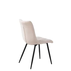 Fabrique de Styles Chaise de salle à manger en tissu matelassé blanc - Lilly* Chaises