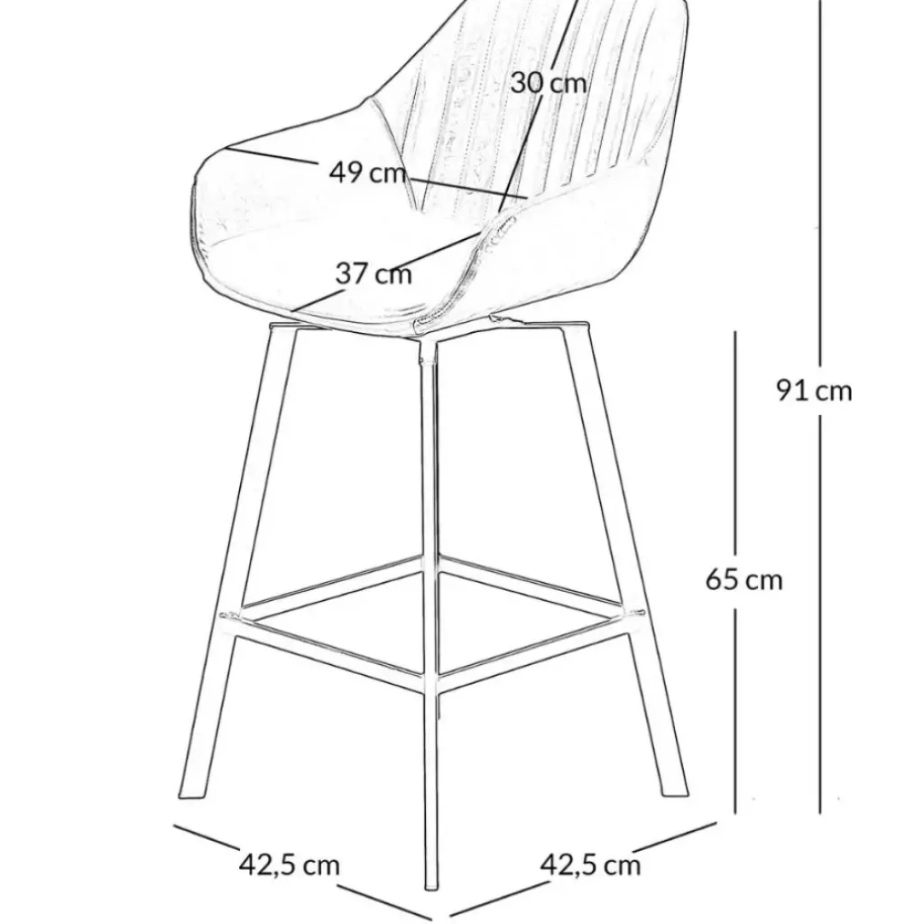 Fabrique de Styles Chaise haute pivotante veilli h65cm - Moss* Tabourets Et Chaises De Bar
