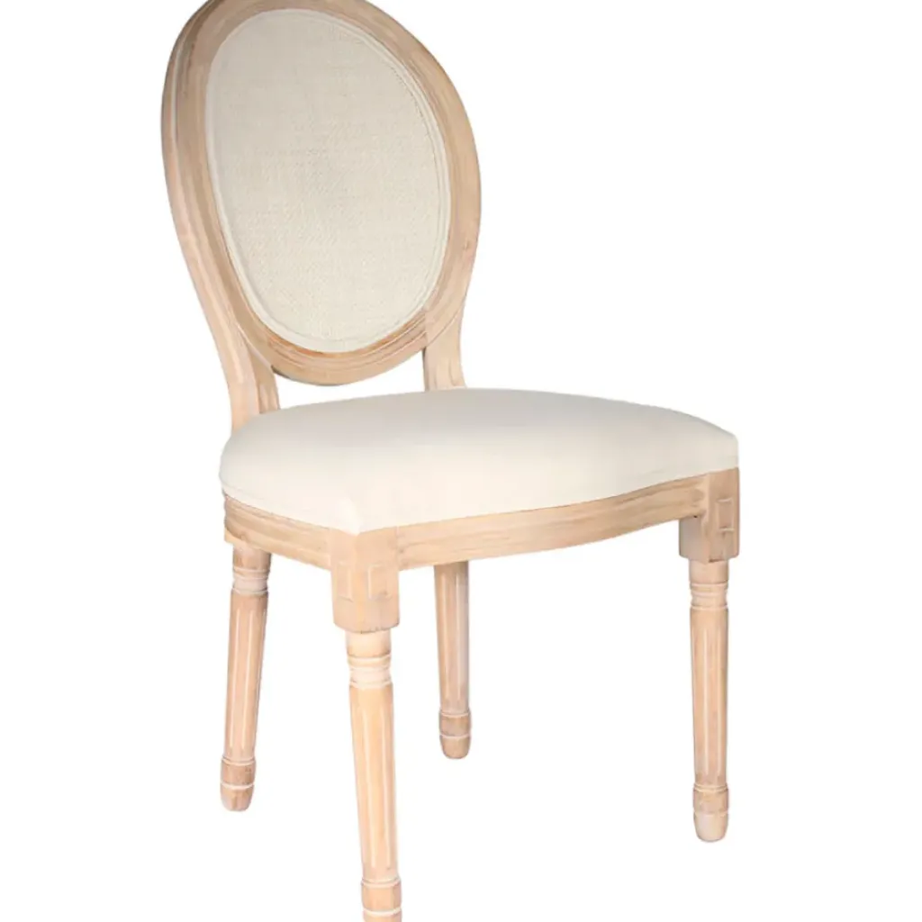 Fabrique de Styles Chaise medaillon en bois d'hévea et cannage* Chaises