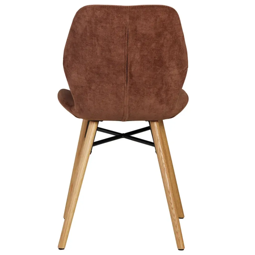 Fabrique de Styles Chaise salle à manger en tissu soft touch acajou - Keri* Chaises