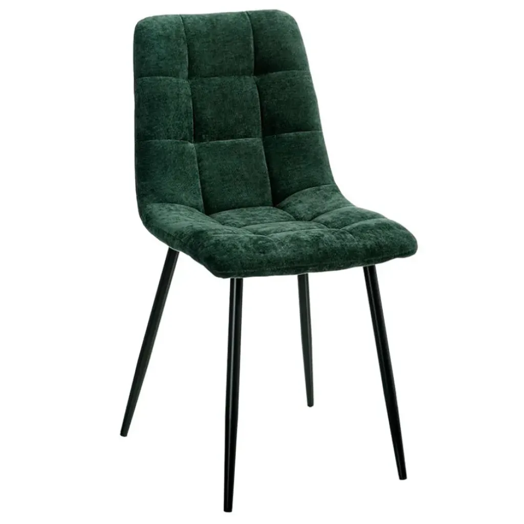 Fabrique de Styles Chaise salle à manger en tissu vert - Mony* Chaises