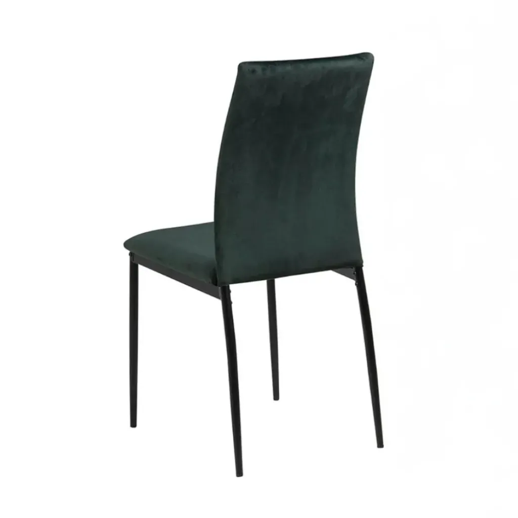 Fabrique de Styles Chaise salle à manger en tissu vert fonce - Demia* Chaises