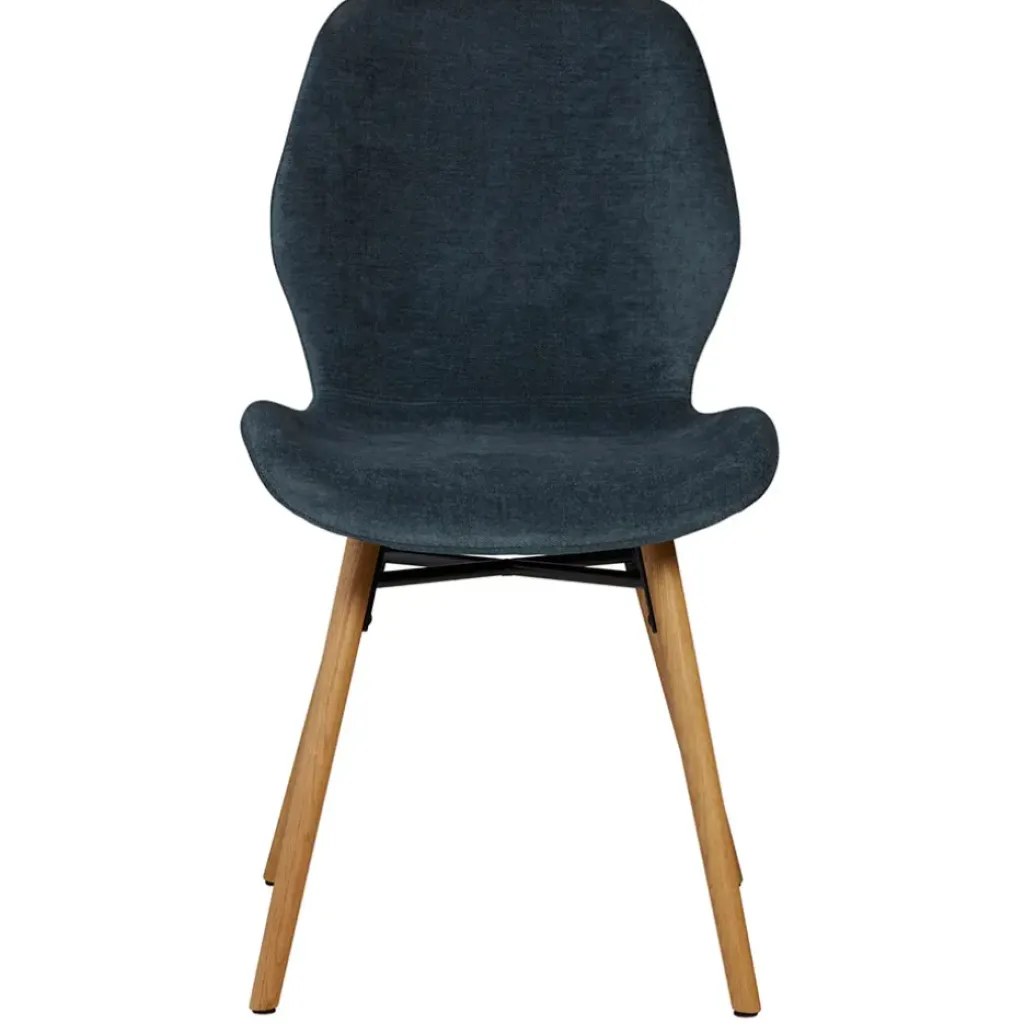 Fabrique de Styles Chaise salle à manger en tissu soft touch bleu foncé - Keri* Chaises