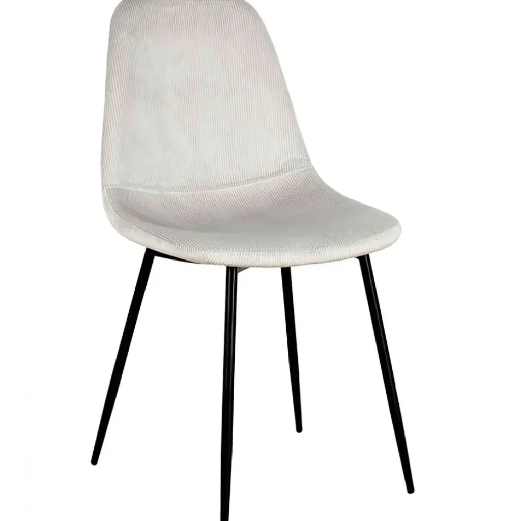 Fabrique de Styles Chaise salle à manger en velours cotelé clair - Julia* Chaises