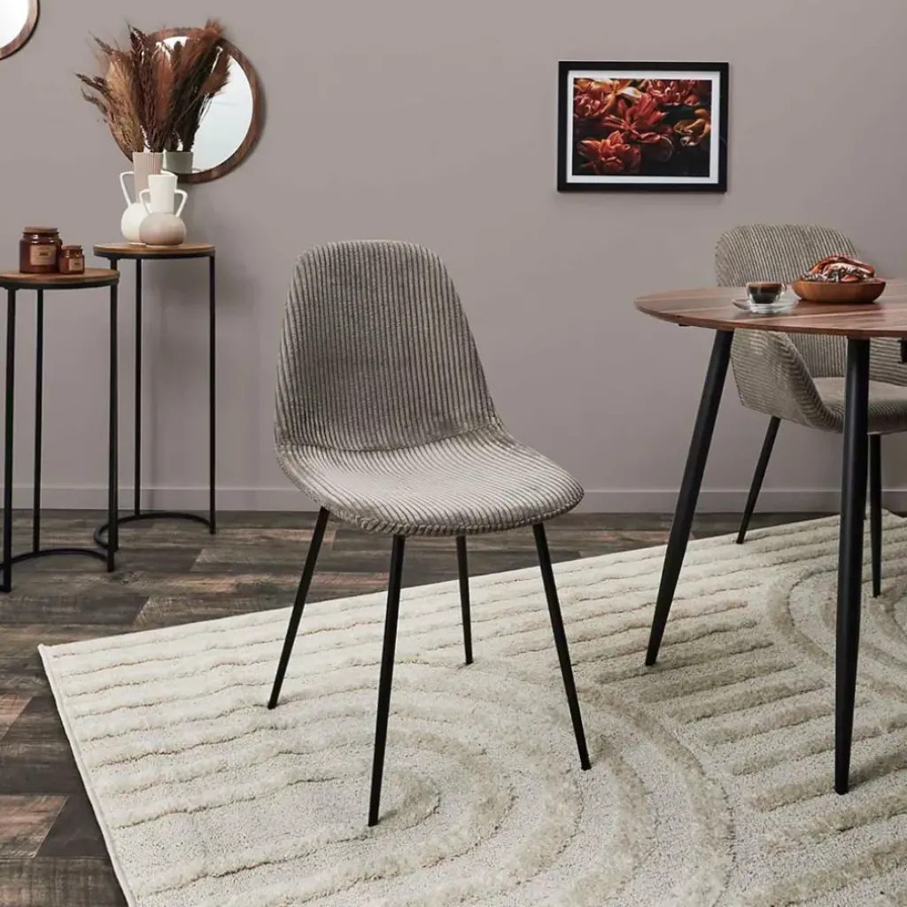 Fabrique de Styles Chaise salle à manger en velours côtelé - Scarlett* Chaises