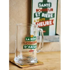 Fabrique de Styles Chope vert et rouge 40cl - Copains D'Abord* Verres À Alcool
