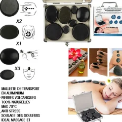 Fabrique de Styles Coffret 8 pierres chaudes* Relaxation Et Massage