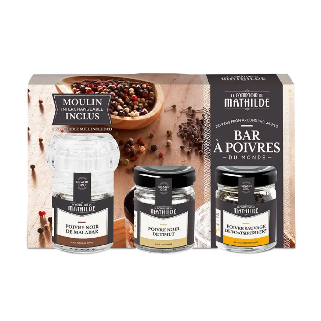 Fabrique de Styles Coffret bar à poivre du monde* Condiments Et Épices