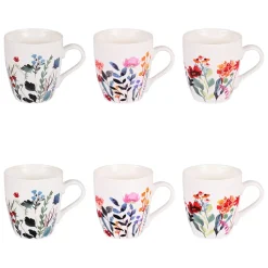 Fabrique de Styles Coffret de 6 tasses en porcelaine 23cl - Flor* Tasses Et Mugs