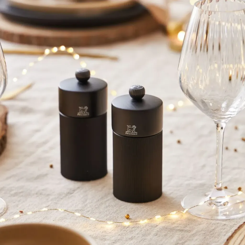 Fabrique de Styles Coffret duo moulins line 12cm et entonnoir inox* Salières Et Poivrières