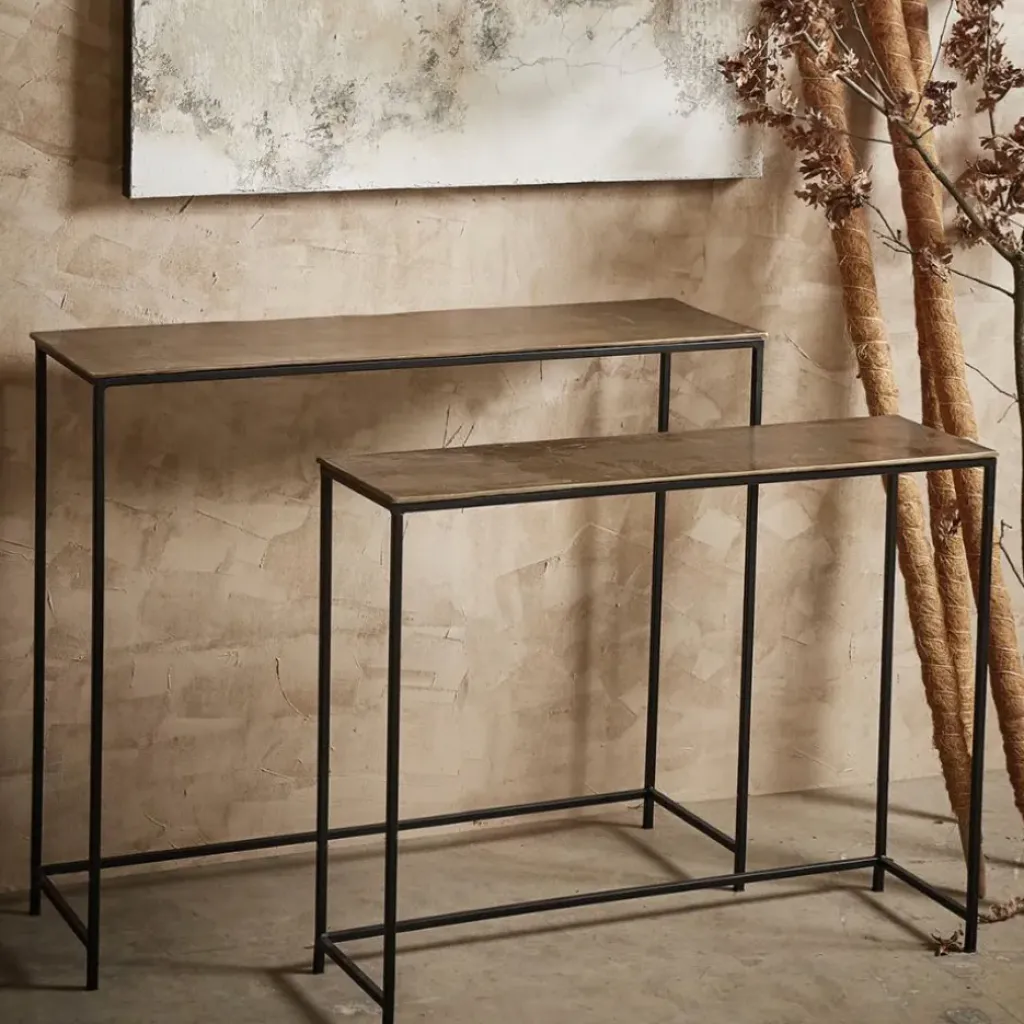 Fabrique de Styles Console gigogne (x2) en fer doré - Felia* Consoles