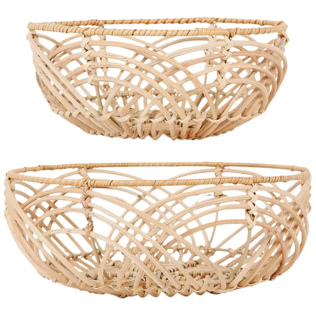 Fabrique de Styles Corbeille (lot de 2 ) element en rotin* Paniers Et Corbeilles