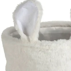 Fabrique de Styles Corbeille ourson en velours écru h35cm - Songes*Enfant Déco