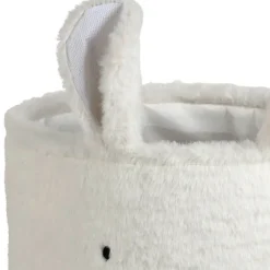 Fabrique de Styles Corbeille ourson en velours écru h25cm - Songes*Enfant Déco