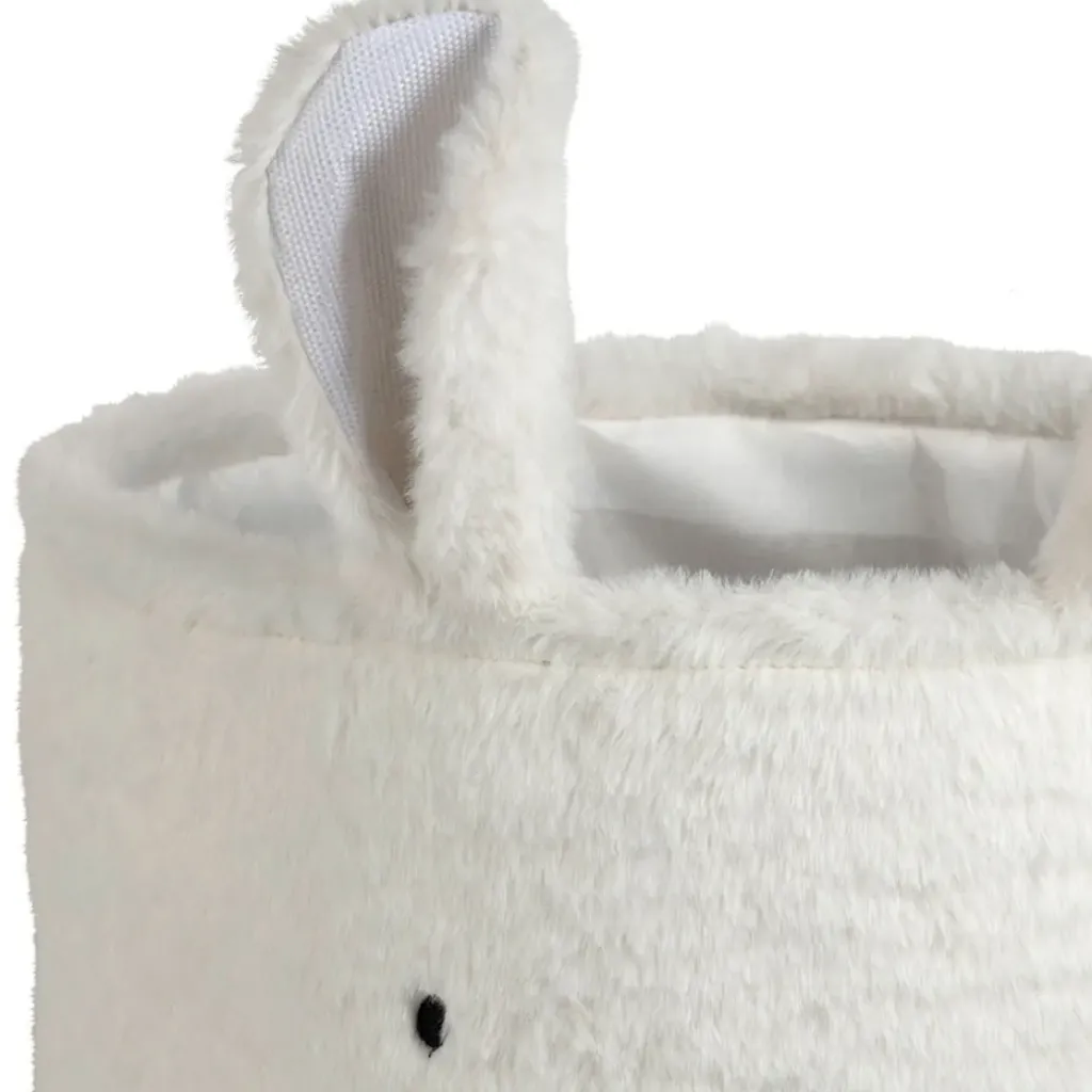 Fabrique de Styles Corbeille ourson en velours écru h25cm - Songes*Enfant Déco