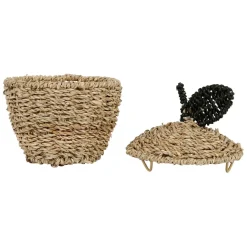 Fabrique de Styles Corbeilles pomme avec couvercle x2 en jonc de mer+fer - Sweet Dream* Paniers Et Corbeilles