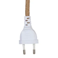 Fabrique de Styles Cordon électrique avec interrupteur en tissu naturel et blanc 1.75m* Ampoules Et Cordons Électriques