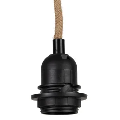 Fabrique de Styles Cordon électrique avec interrupteur en tissu naturel et noir 1.75m* Ampoules Et Cordons Électriques