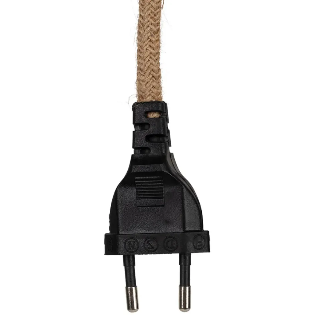 Fabrique de Styles Cordon électrique avec interrupteur en tissu naturel et noir 1.75m* Ampoules Et Cordons Électriques