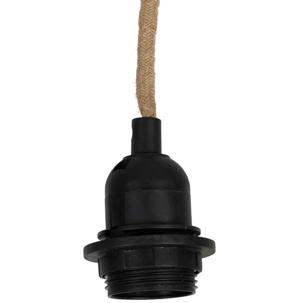 Fabrique de Styles Cordon électrique en tissu naturel et noir pour suspension 80cm* Ampoules Et Cordons Électriques