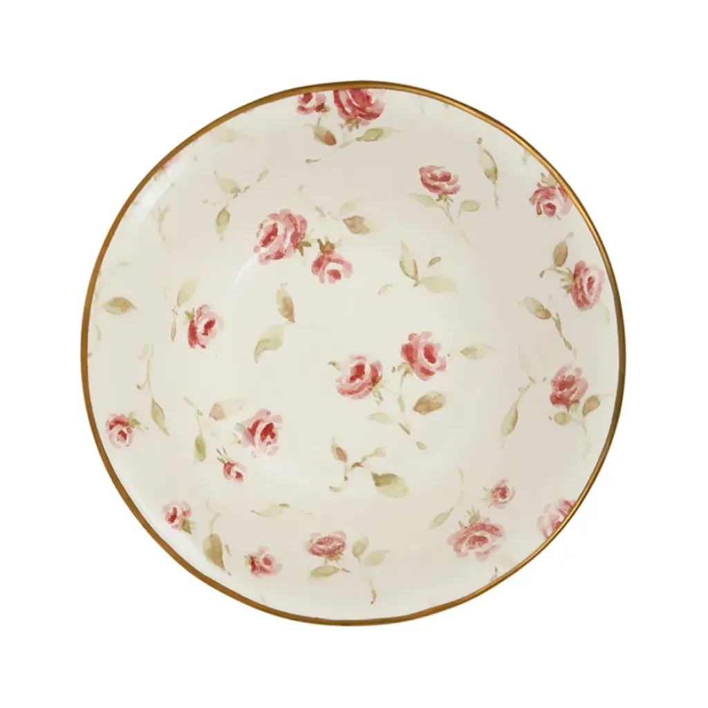 Fabrique de Styles Coupelle en faïence rose et doré d15cm - Rose* Bols Et Coupelles