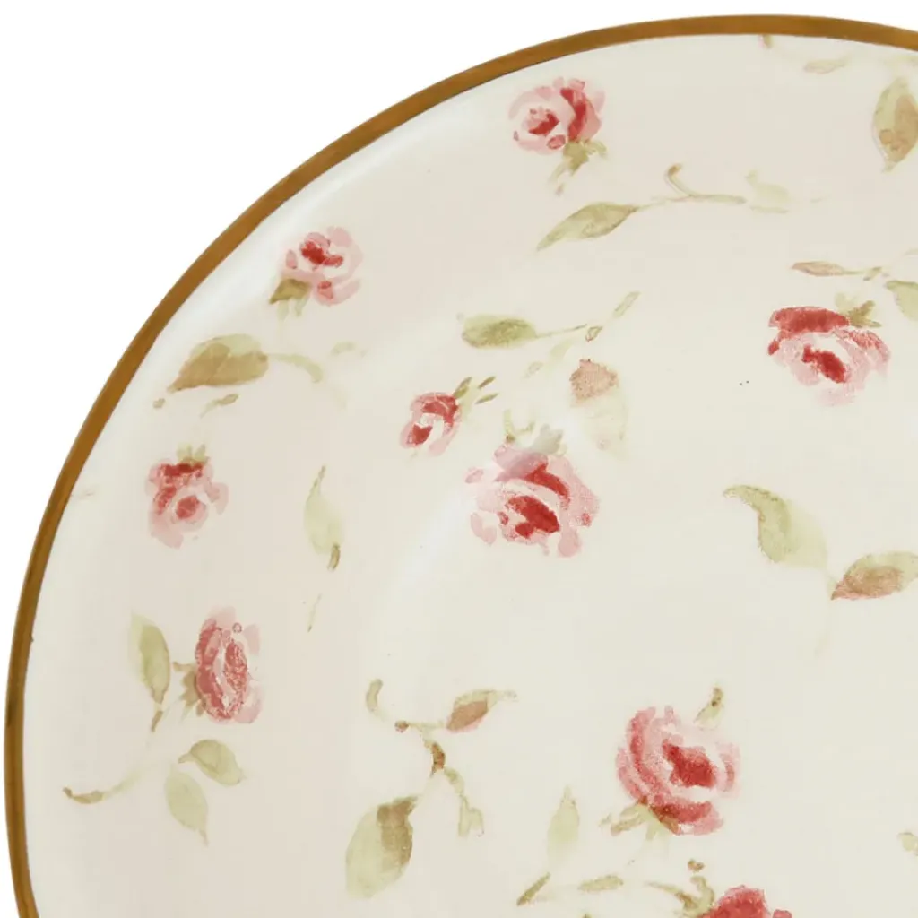 Fabrique de Styles Coupelle en faïence rose et doré d15cm - Rose* Bols Et Coupelles