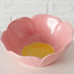 Fabrique de Styles Coupelle Fleur en grès rose pâle et jaune d13cm - Elisa* Bols Et Coupelles