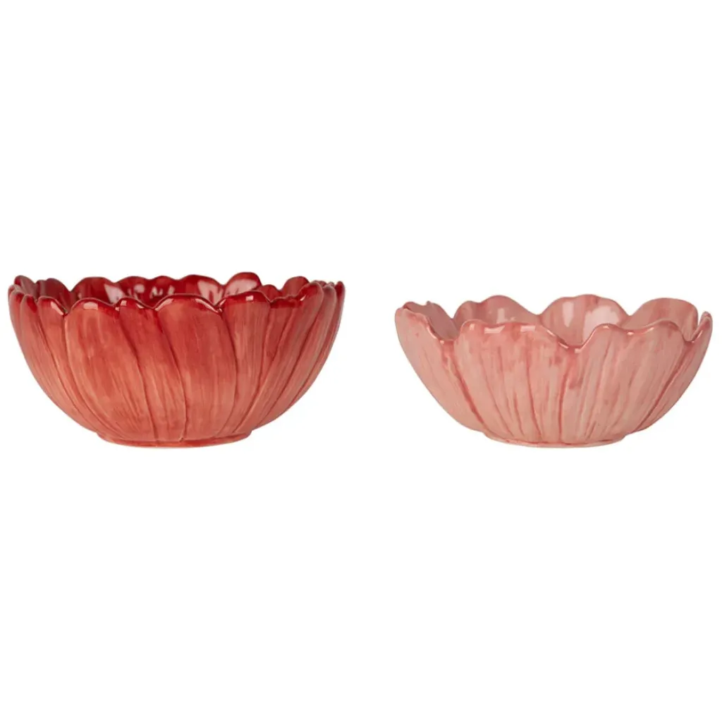 Fabrique de Styles Coupelle (x2) dahlia en dolomite et rose d13/d12cm* Bols Et Coupelles