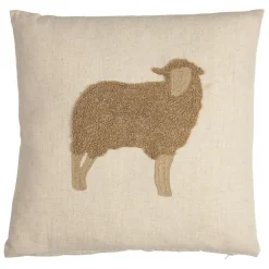 Fabrique de Styles Coussin en coton naturel et brun 45x45cm - A la ferme* Coussins Et Housses