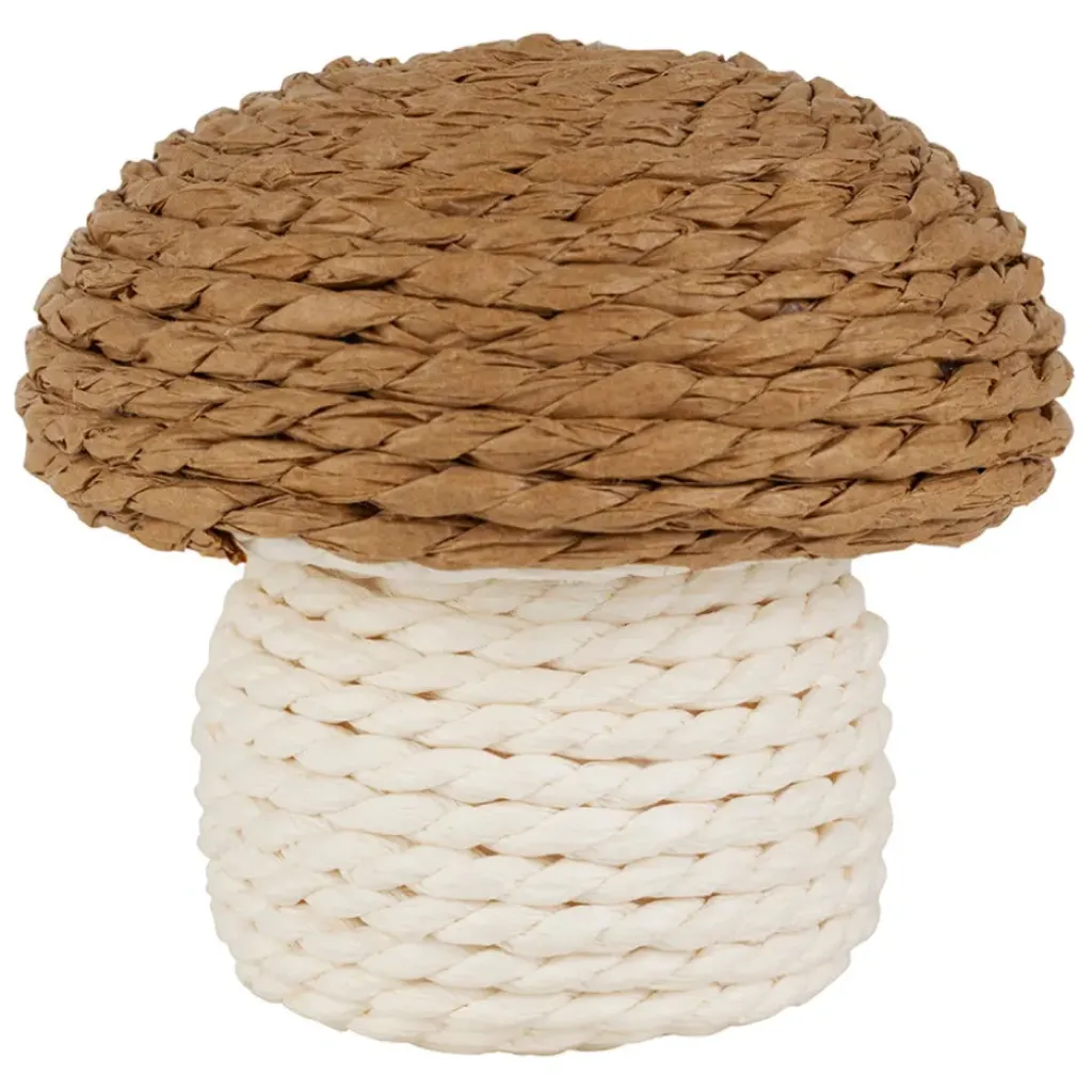 Fabrique de Styles Déco champignon en corde brun et blanc - P'tit légume*Enfant Déco