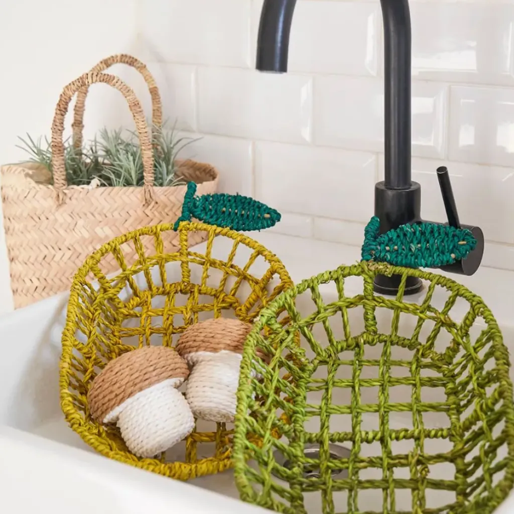 Fabrique de Styles Déco champignon en corde brun et blanc - P'tit légume*Enfant Déco