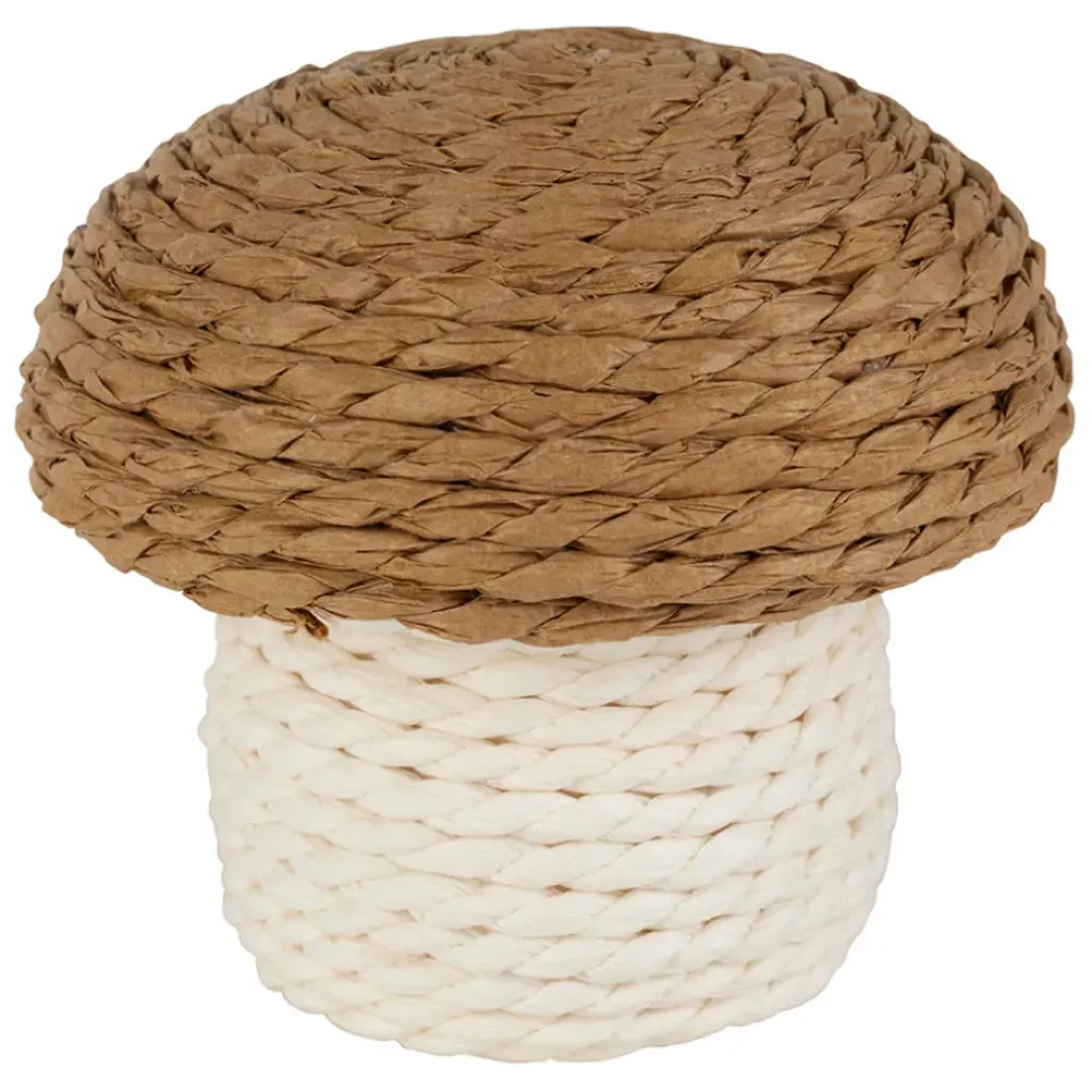 Fabrique de Styles Déco champignon en corde brun et blanc - P'tit légume*Enfant Déco