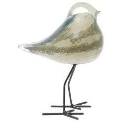Fabrique de Styles Déco moineau serin ivoire et bleu en verre* Petits Objets Déco