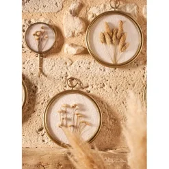 Fabrique de Styles Déco murale médaillon en fer (x3) fleurs séchées* Cadres Déco Et Affiches