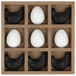 Fabrique de Styles Déco tic tac toe poule et œuf noir et blanc - Campagne* Petits Objets Déco