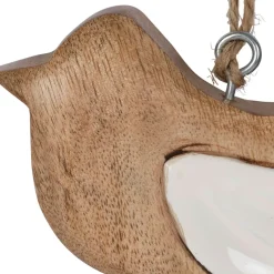 Fabrique de Styles Deco a suspendre moineau en manguier naturel et blanc - Floréal* Déco À Suspendre Et Adhésive