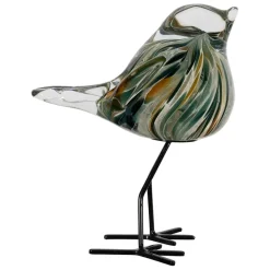 Fabrique de Styles Deco moineau en verre émeraude et doré - Serin* Petits Objets Déco