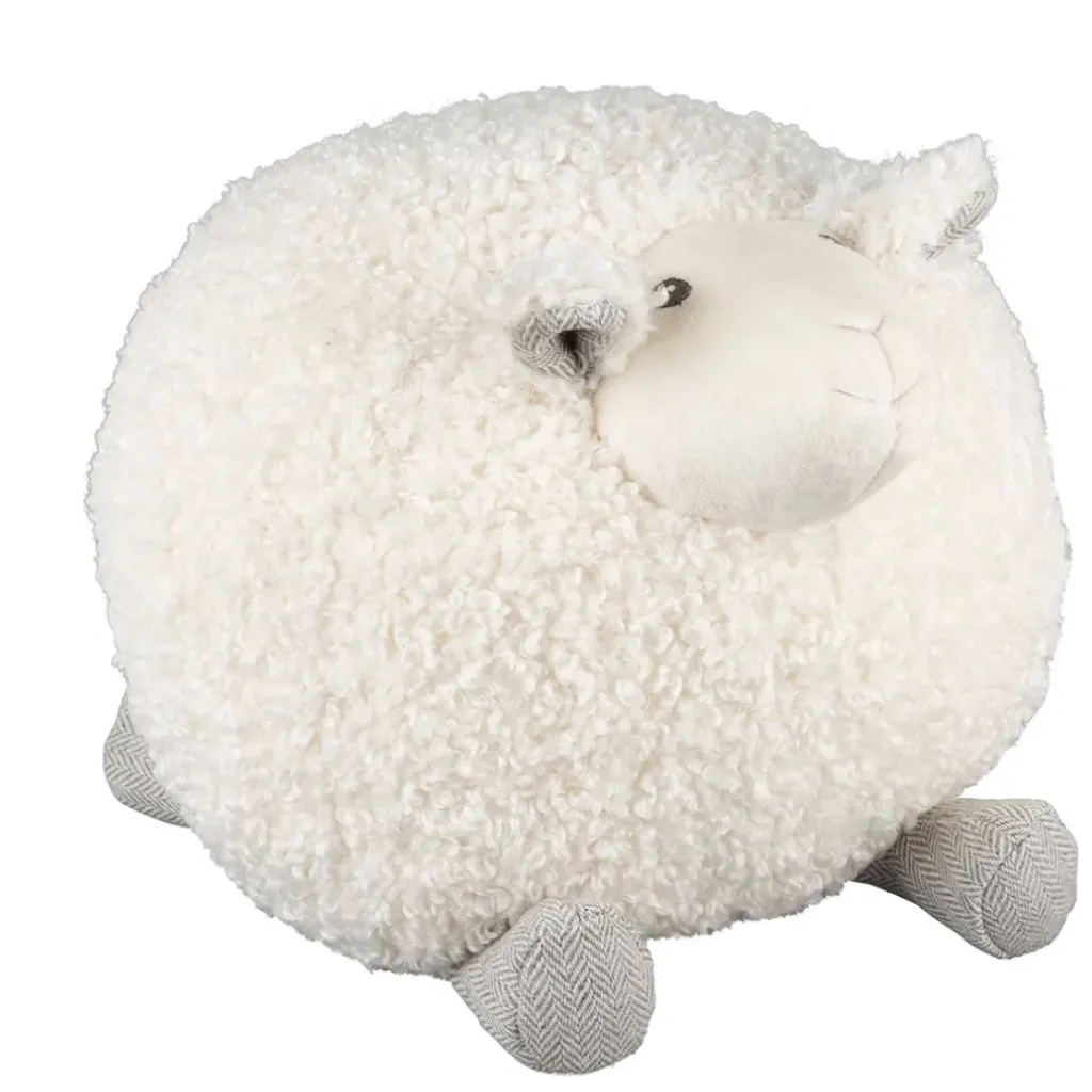 Fabrique de Styles Deco mouton shaggy creme 30x30xh30cm polyester*Enfant Doudous Et Peluches