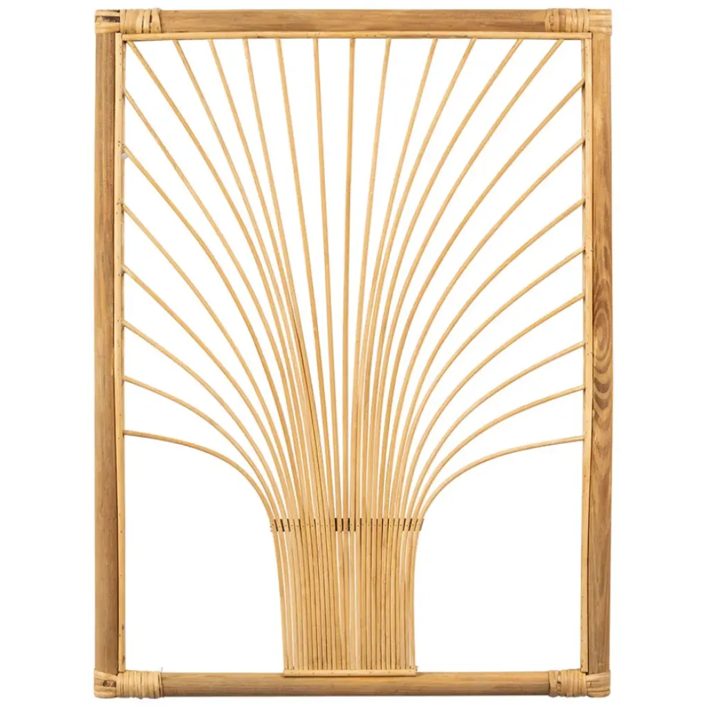 Fabrique de Styles Deco murale Palmier en bambou et rotin 43xh57.5cm - Flaural* Déco À Suspendre Et Adhésive