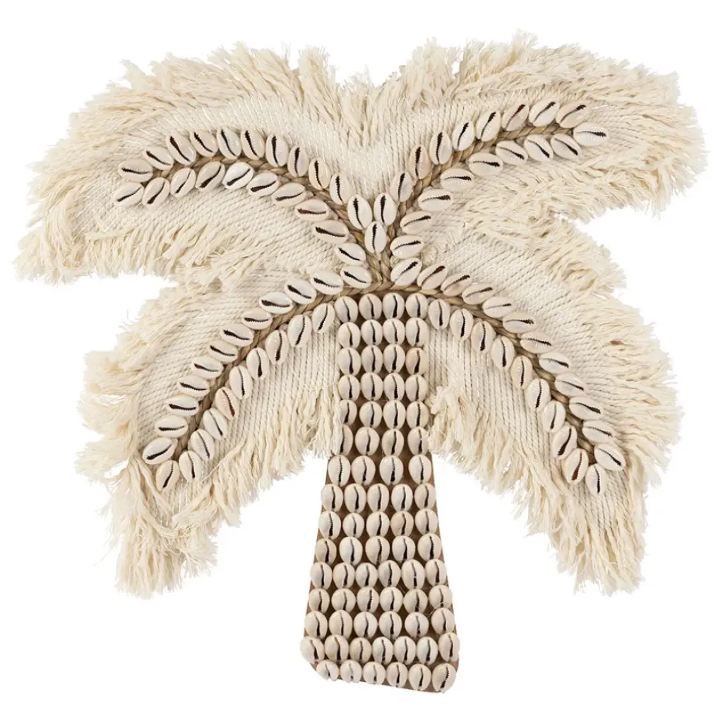 Fabrique de Styles Deco murale palmier en coquillage 31x31cm - Cauri* Déco À Suspendre Et Adhésive